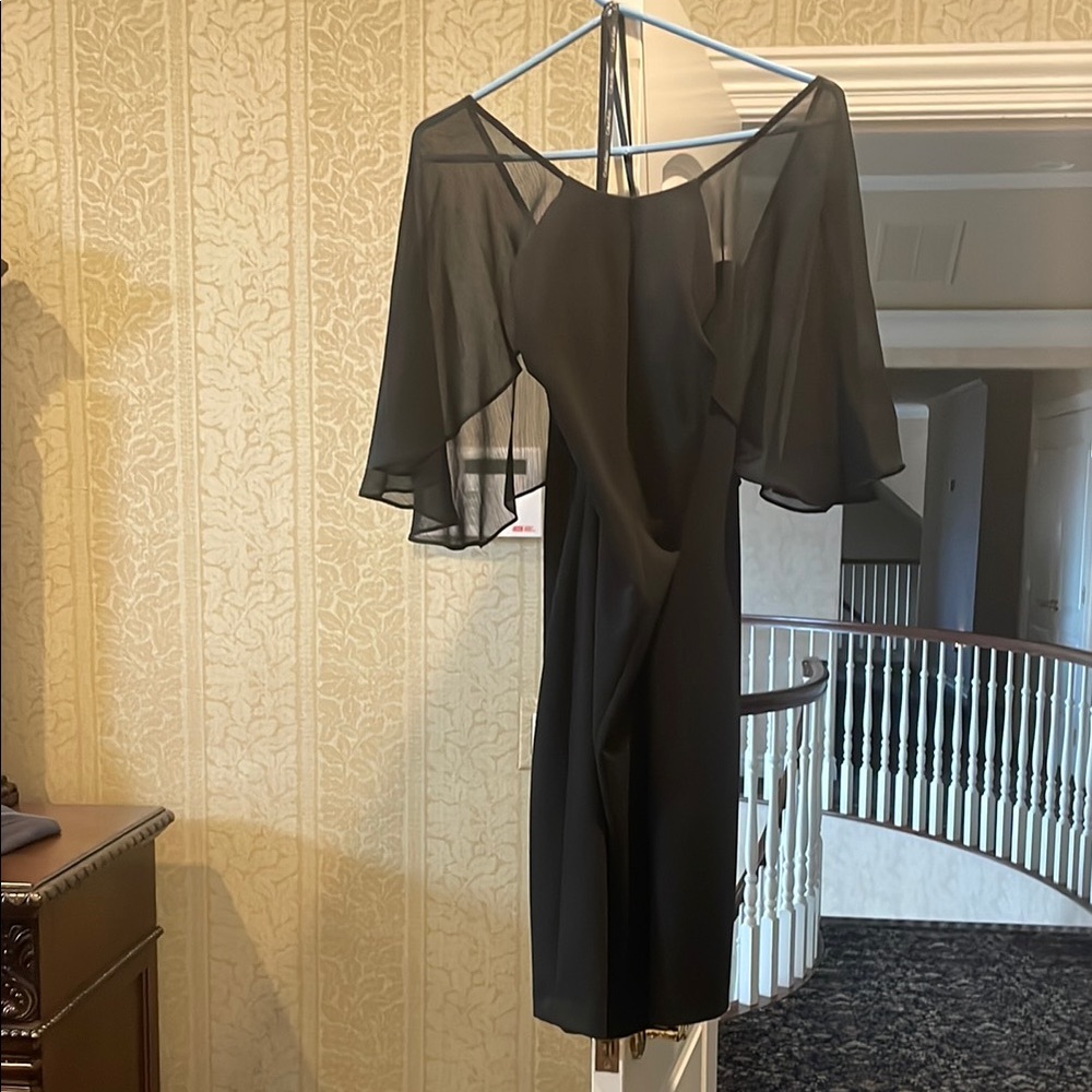 Calvin Klein Black Off-the-Shoulder Sheath Dress